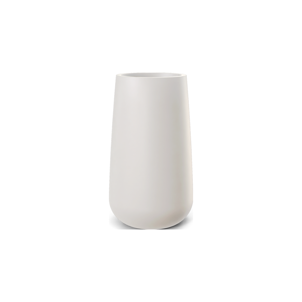 Saigon tall round tapered fiberglass planter in Matte Cement Grey