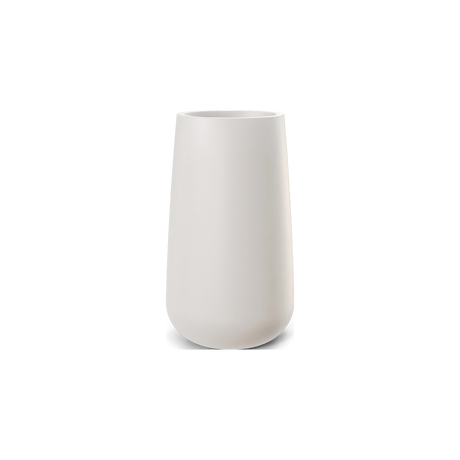 Saigon tall round tapered fiberglass planter in Matte Cement Grey