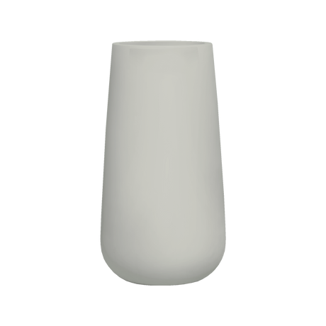 Saigon tapered round fiberglass planter in Matte Cement Grey, studio render