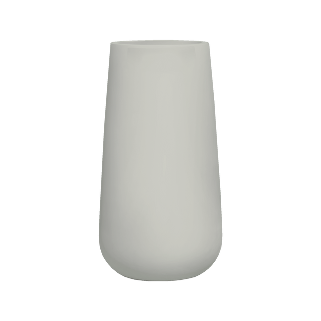 Saigon tapered round fiberglass planter in Matte Cement Grey, studio render