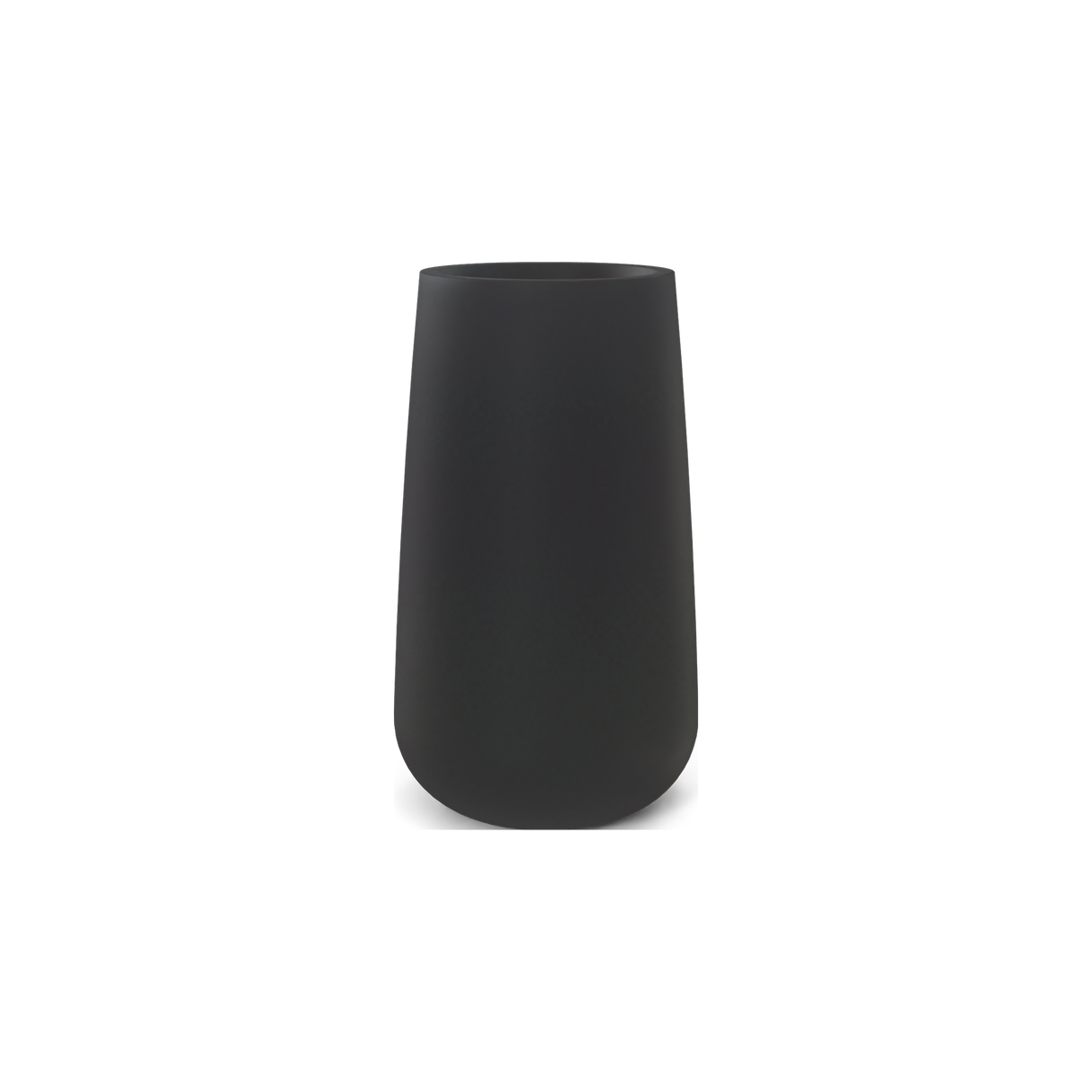 Saigon tall round tapered fiberglass planter in Matte Charcoal