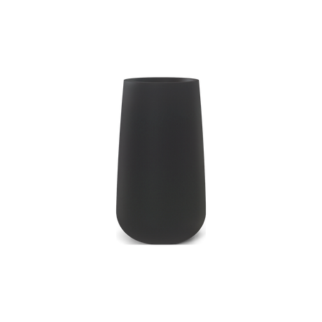 Saigon tall round tapered fiberglass planter in Matte Charcoal