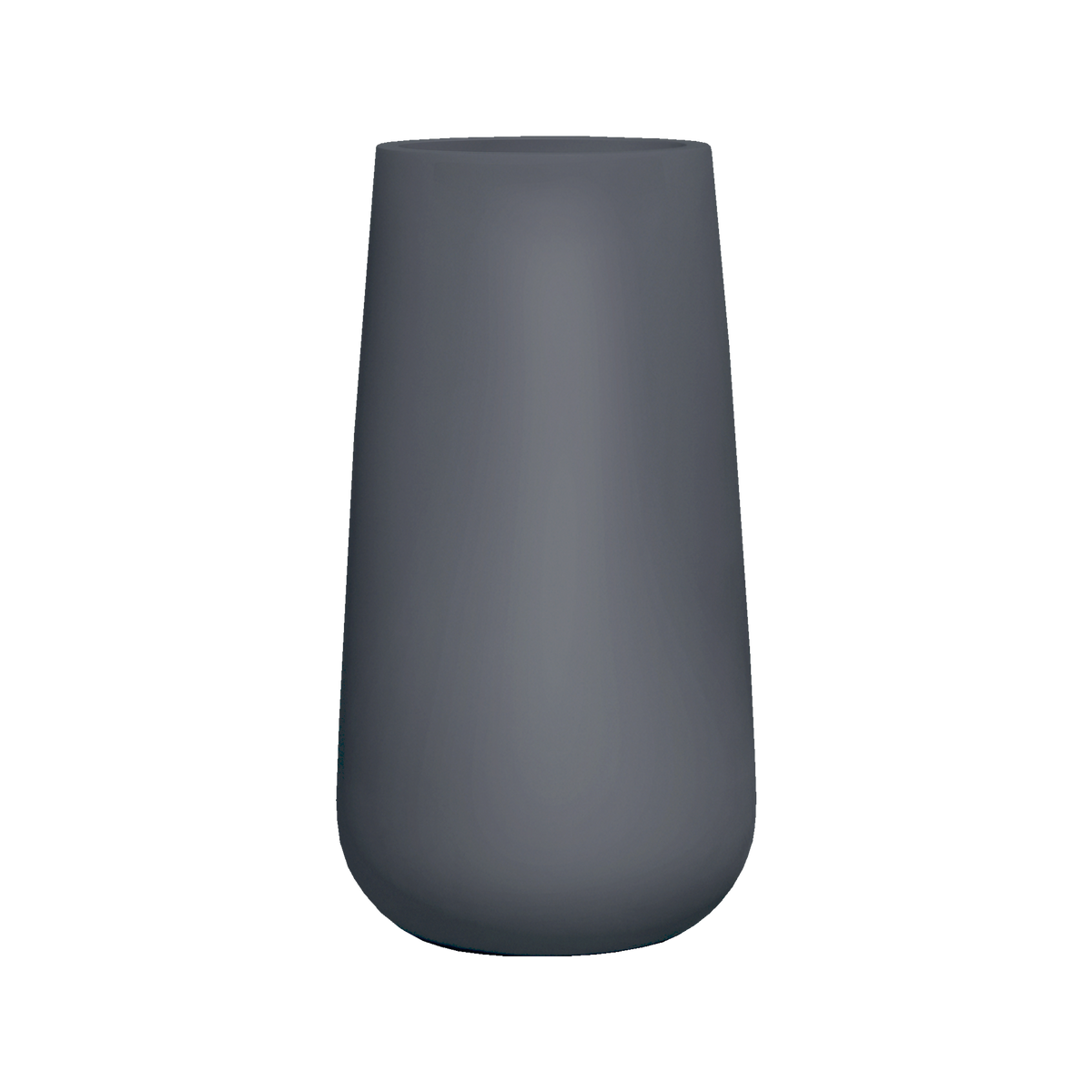 Saigon tapered round fiberglass planter in Matte Charcoal, studio render