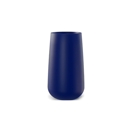 Saigon tall round tapered fiberglass planter in Matte Cobalt Blue