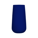 Saigon tapered round fiberglass planter in Matte Cobalt Blue, studio render