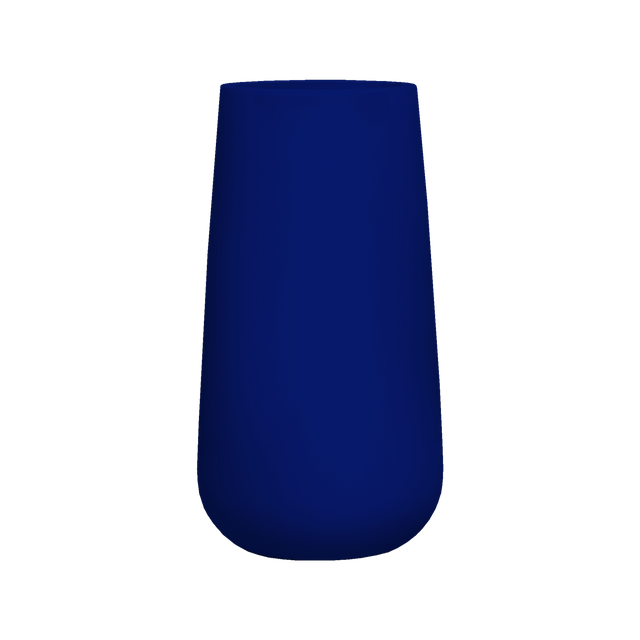 Saigon tapered round fiberglass planter in Matte Cobalt Blue, studio render