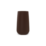 Saigon tall round tapered fiberglass planter in Matte Dark Brown