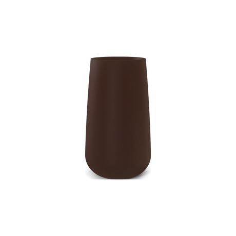 Saigon tall round tapered fiberglass planter in Matte Dark Brown