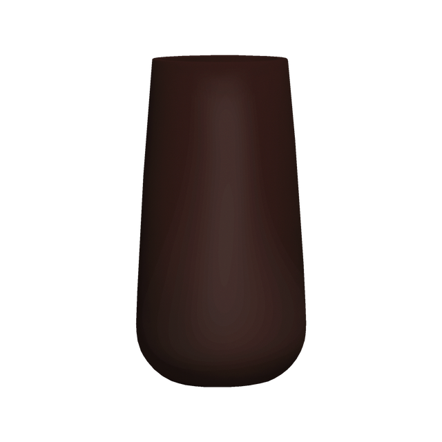 Saigon tapered round fiberglass planter in Matte Dark Brown, studio render