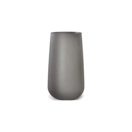 Saigon tall round tapered fiberglass planter in Matte Gunmetal
