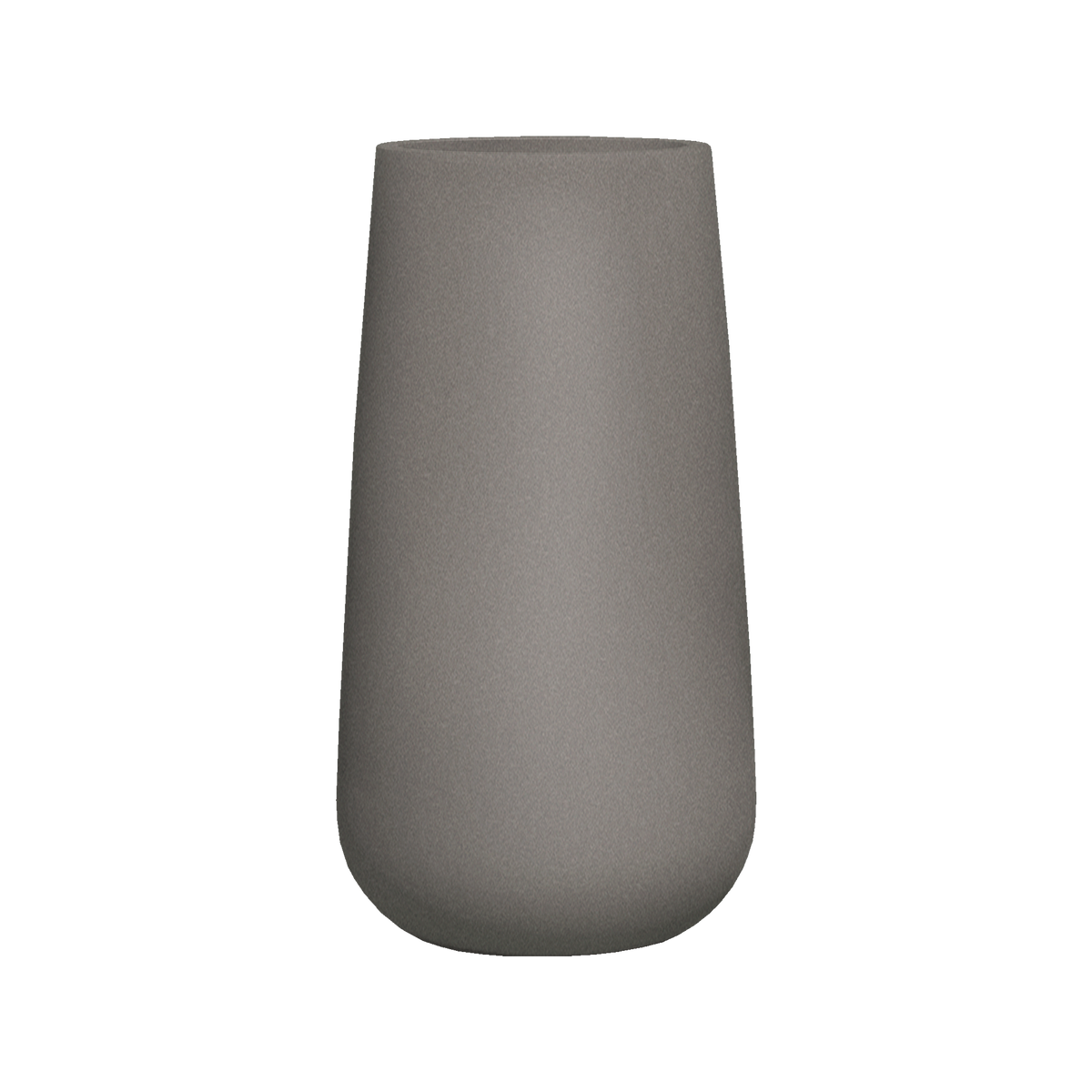 Saigon tapered round fiberglass planter in Matte Gunmetal, studio render