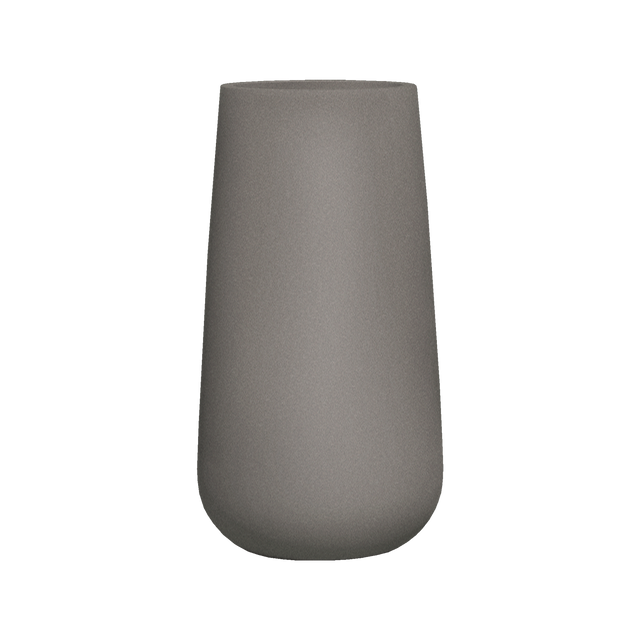 Saigon tapered round fiberglass planter in Matte Gunmetal, studio render