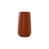 Saigon tall round tapered fiberglass planter in Matte Terra Cotta