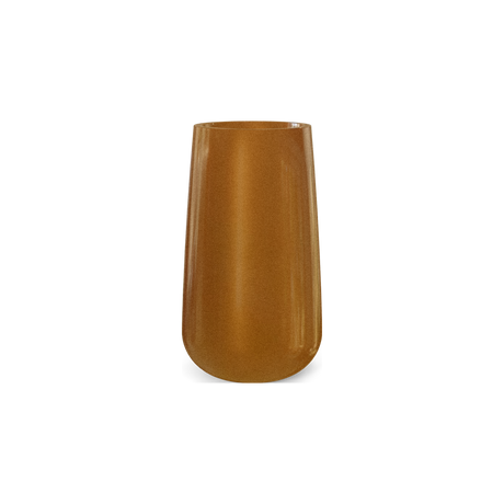 Saigon tall round tapered fiberglass planter in Metallic Bronze