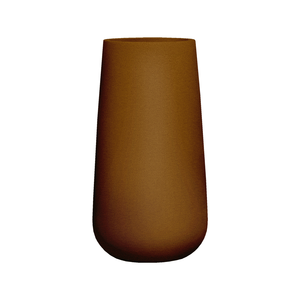 Saigon tapered round fiberglass planter in Metallic Bronze, studio render