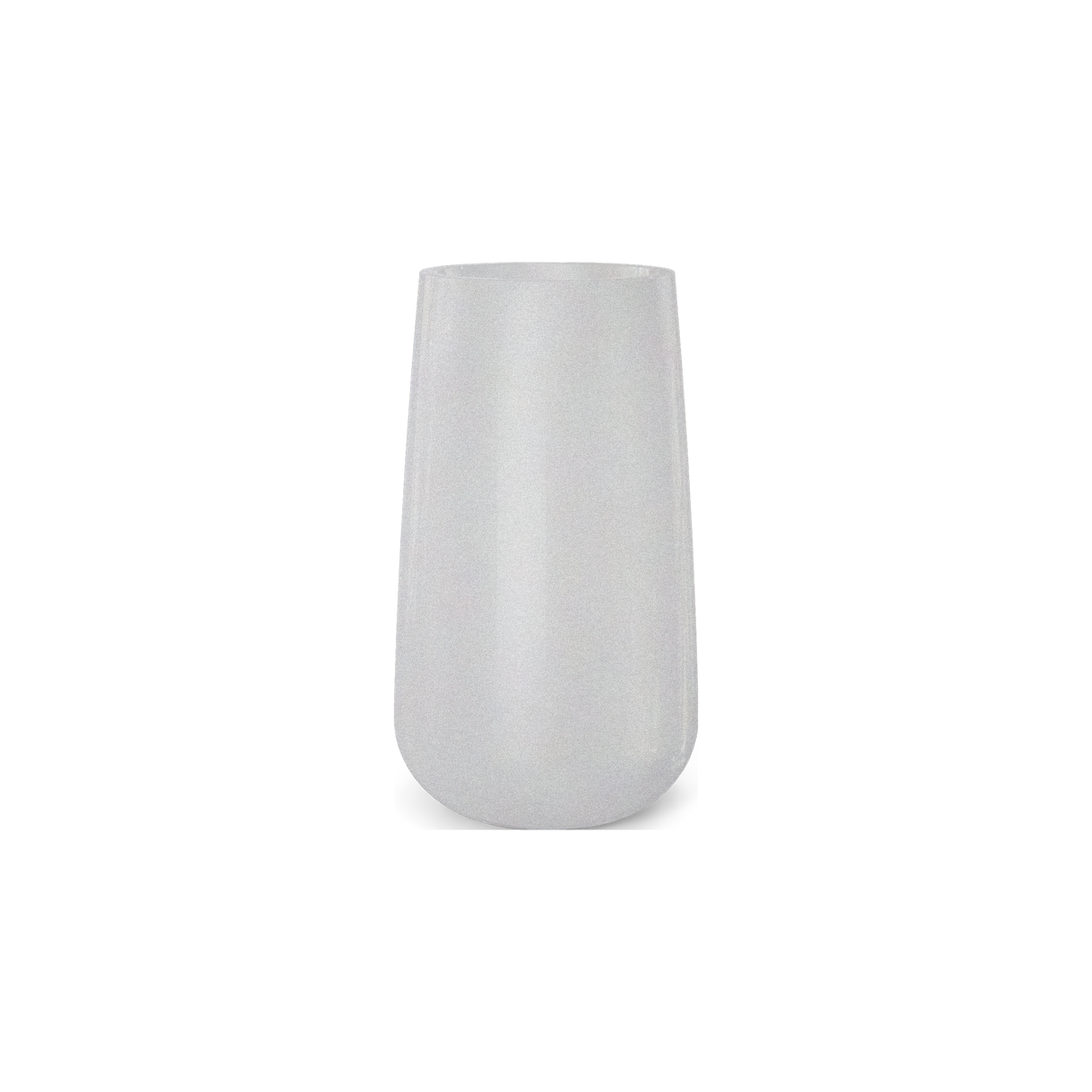 Saigon tall round tapered fiberglass planter in Metallic Silver