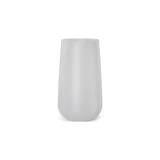 Saigon tall round tapered fiberglass planter in Metallic Silver