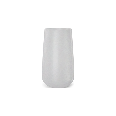 Saigon tall round tapered fiberglass planter in Metallic Silver