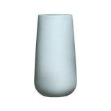 Saigon tapered round fiberglass planter in Metallic Silver, studio render