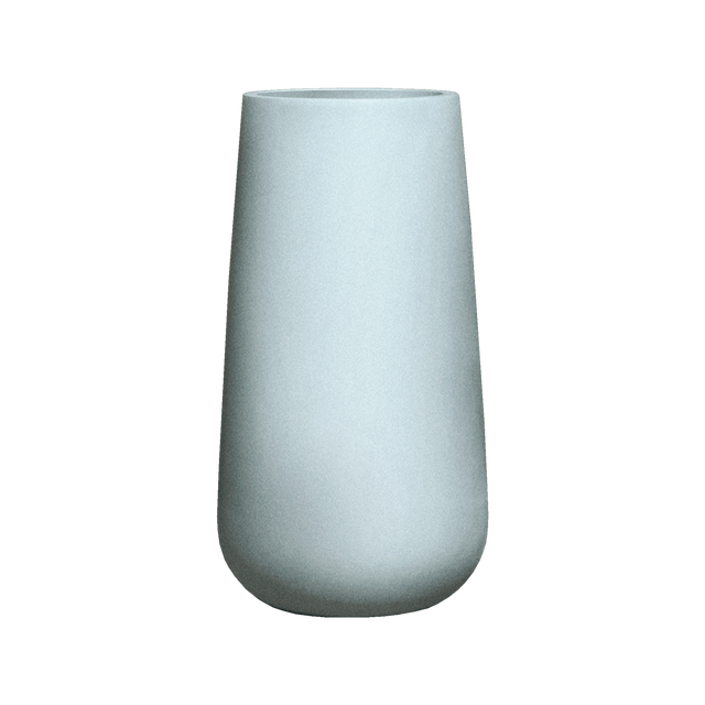 Saigon tapered round fiberglass planter in Metallic Silver, studio render