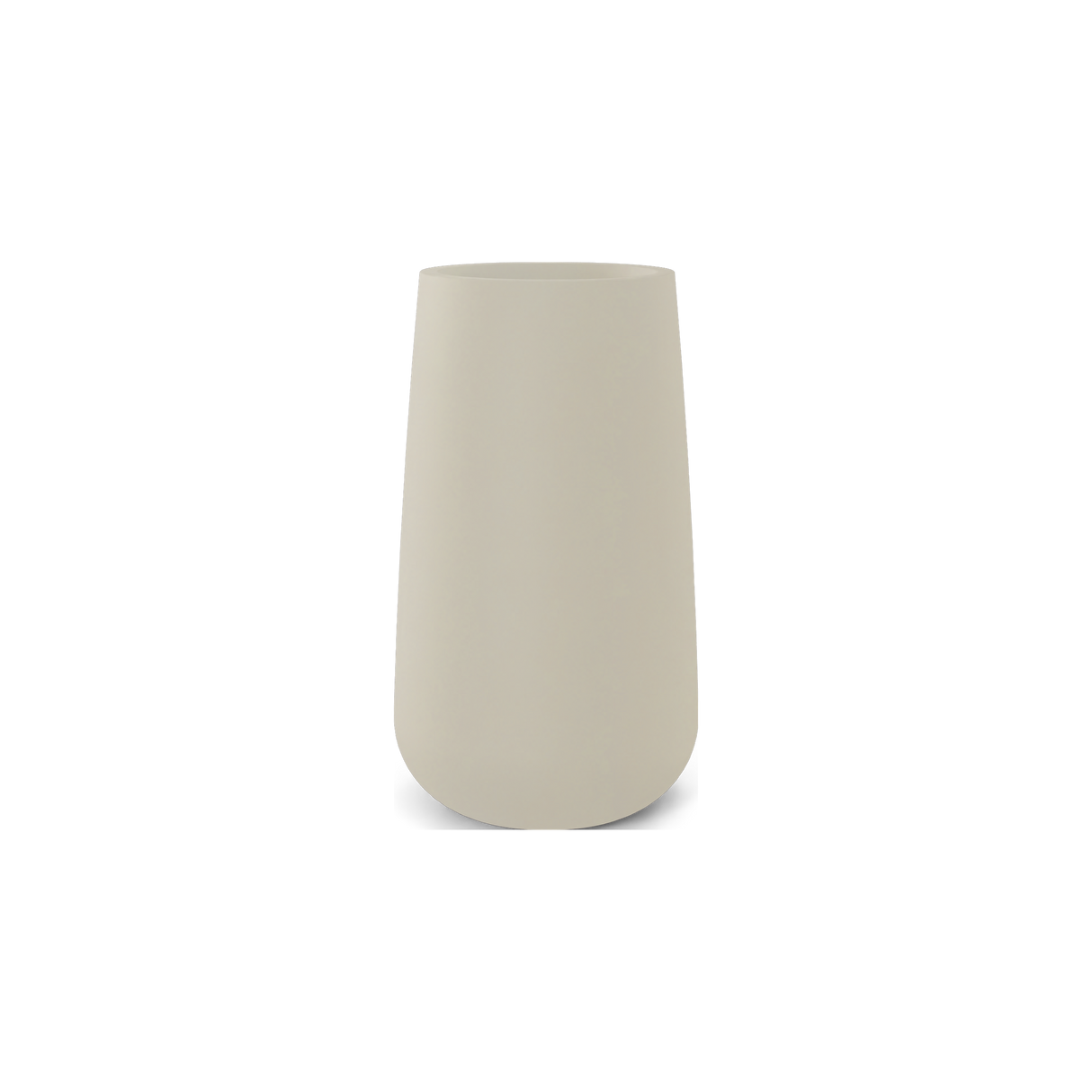 Saigon tall round tapered fiberglass planter in Satin Beige