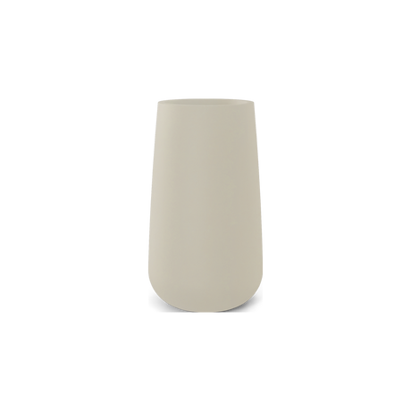 Saigon tall round tapered fiberglass planter in Satin Beige