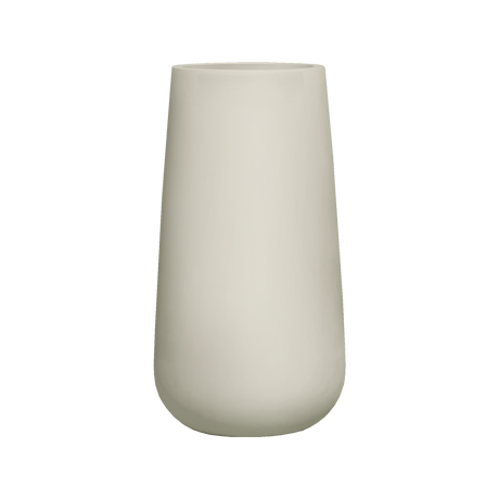 Saigon tapered round fiberglass planter in Satin Beige, studio render