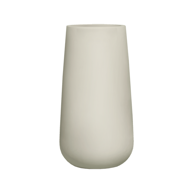 Saigon tapered round fiberglass planter in Satin Beige, studio render