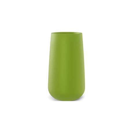 Saigon tall round tapered fiberglass planter in Satin Green