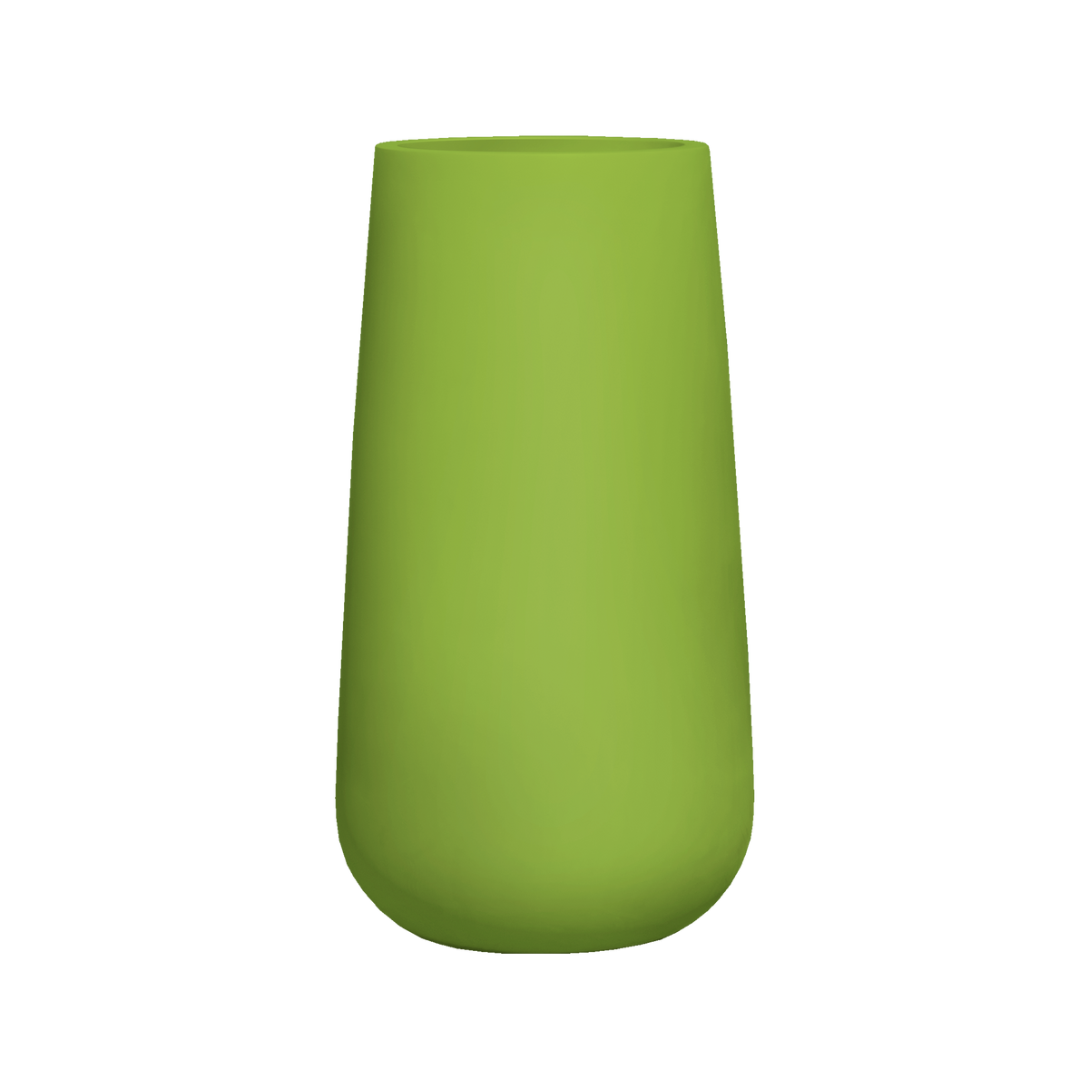 Saigon tapered round fiberglass planter in Satin Green, studio render