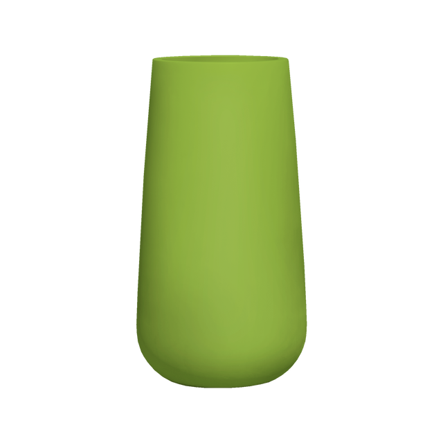 Saigon tapered round fiberglass planter in Satin Green, studio render