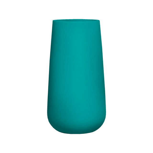 Saigon tapered round fiberglass planter in Satin Seafoam Green, studio render