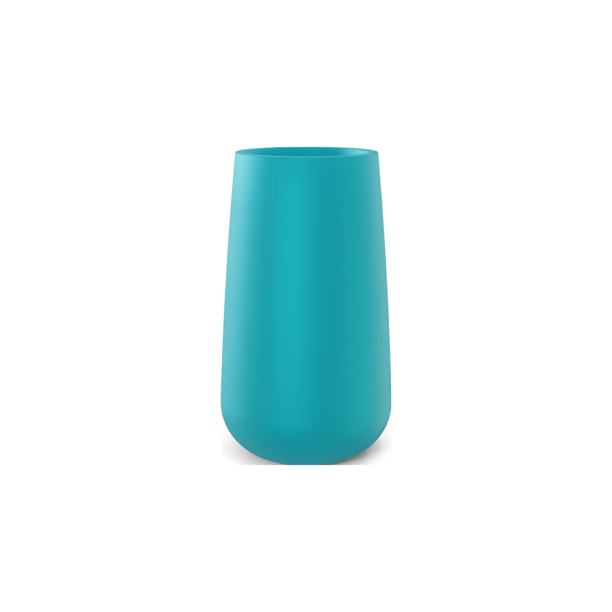 Saigon tall round tapered fiberglass planter in Satin Seafoam Green