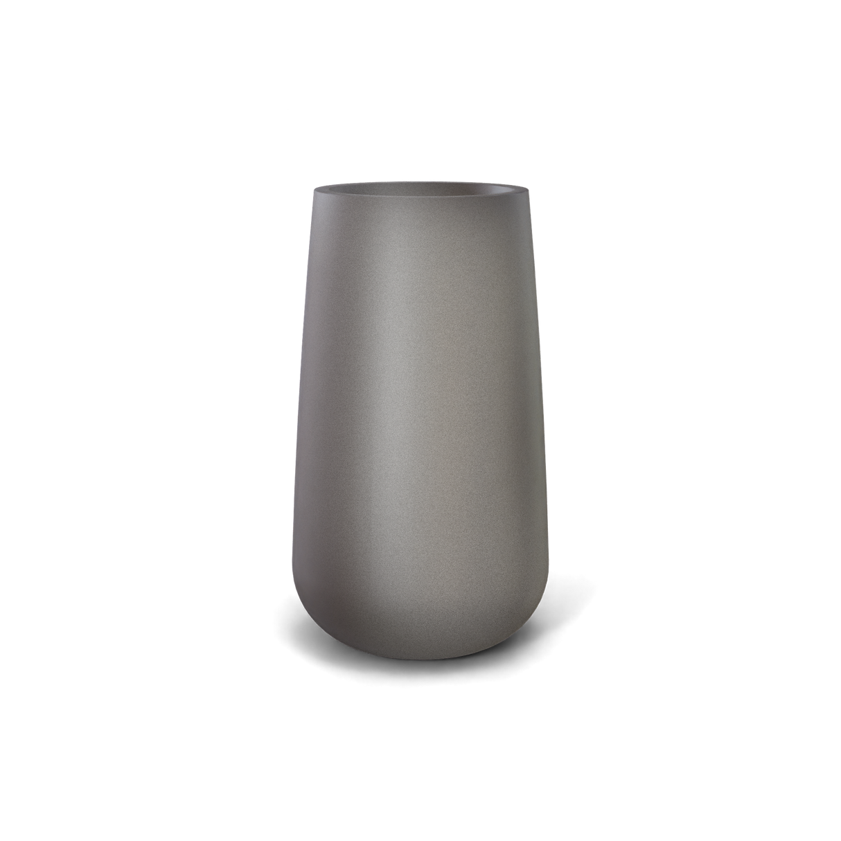 Saigon tall round tapered fiberglass planter in gun metal