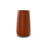 Saigon tall round tapered fiberglass planter in matte terracotta