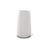 Saigon tall round tapered fiberglass planter in matte white