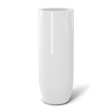 Saint tropez bullet round fiberglass planter in Gloss Bright White, studio render