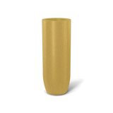 Saint Tropez bullet round fiberglass planter in Gloss Metallic Gold