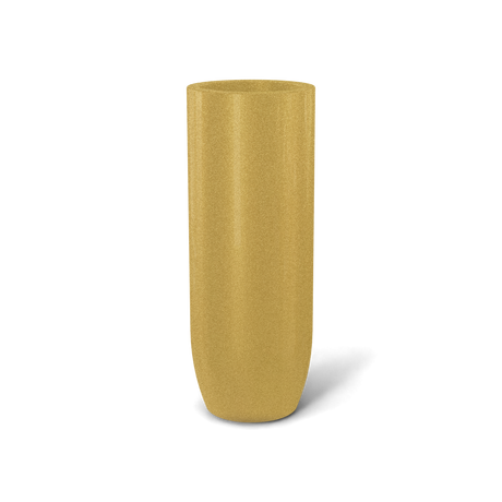 Saint Tropez bullet round fiberglass planter in Gloss Metallic Gold
