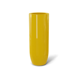 Saint Tropez bullet round fiberglass planter in Gloss Saffron
