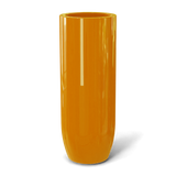 Saint tropez bullet round fiberglass planter in Gloss Tangerine, studio render