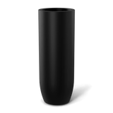 Saint tropez bullet round fiberglass planter in Matte Black, studio render