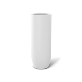 Saint Tropez bullet round fiberglass planter in Matte Bright White