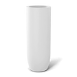 Saint tropez bullet round fiberglass planter in Matte Bright White, studio render