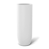 Saint tropez bullet round fiberglass planter in Matte Bright White, studio render
