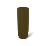 Saint Tropez bullet round fiberglass planter in Matte Bronze