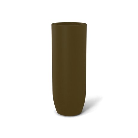 Saint Tropez bullet round fiberglass planter in Matte Bronze