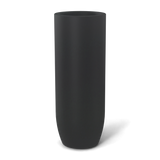 Saint tropez bullet round fiberglass planter in Matte Charcoal, studio render