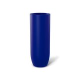 Saint Tropez bullet round fiberglass planter in Matte Cobalt Blue