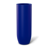 Saint tropez bullet round fiberglass planter in Matte Cobalt Blue, studio render